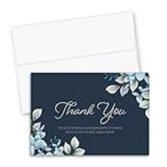 Thank you for your Sympathy Funeral Memorial Cards 18 Pack - Picture 2 of 3